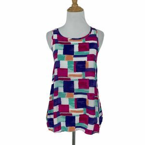 Splendid Geometric Tank Women's Size S Sleeveless Lightweight Wrap Back Top